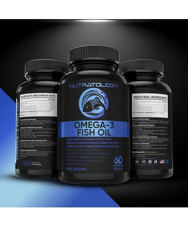 Omega 3 Fish Oil Supplement Triple Strength - 1200MG Fish Oil 720 MG Omega 3 432MG EPA & 288MG DHA Per Softgel. Burp-less Lemon Flavour - Great Source Of Omega 3 Fatty Acids - Omega 3 Supplements - Supports Cognitive Health & Brain Function - 60 Softgels  - Buy Online on SooperMarket.com