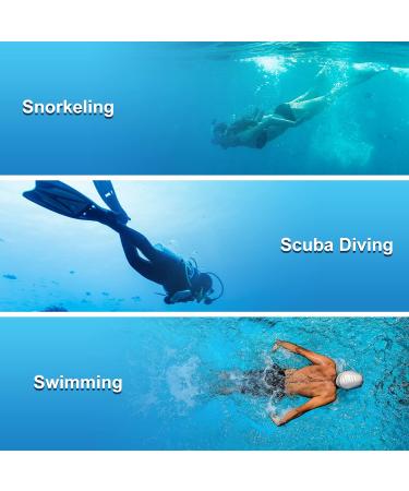 Piyazi Adult Snorkeling Gear Set | 180 Panoramic Mask | Dry Top Snorkel | Anti-Fog | Wide View | Scuba Diving Package with Travel Bag | Blue - Buy Online on SooperMarket.com