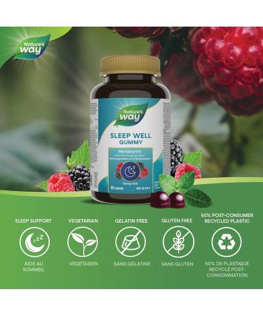 Nature's Way Sleep Well Gummies Melatonin Magnesium & Clinically Studied Ashwagandha Supplement Sleep Aid & Jet Lag Support for Adults Natural Mixed Berry Flavour 60 Vegetarian Gummies - Buy Online on SooperMarket.com