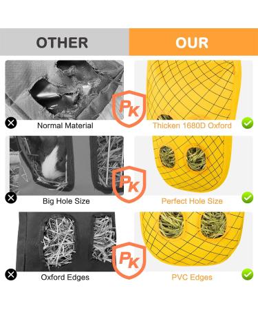 Geegoods Rabbit Hay Feeder Bag Guinea Pig Hay Feeder Storage Hanging Feeding Hay for Small Animals 600D Oxford Cloth Fabric (Yellow) - Buy Online on SooperMarket.com
