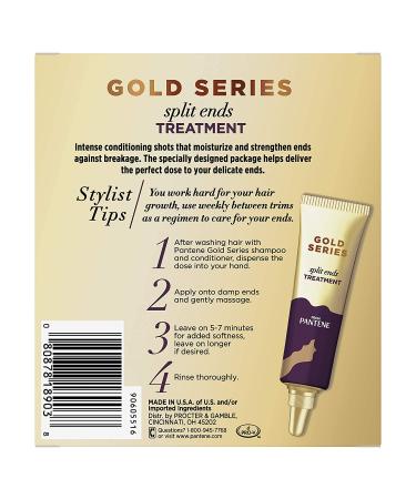 Pantene Gold Series Split Ends Treatment with Argan Oil - 0.5 Fl Oz x 4 Count - Buy Online on SooperMarket.com