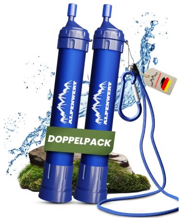 Alpine value water filter outdoor double pack - drinking water filter for 4000 liters filtered water - drinking water treatment that kills 99.99% of all germs and bacteria