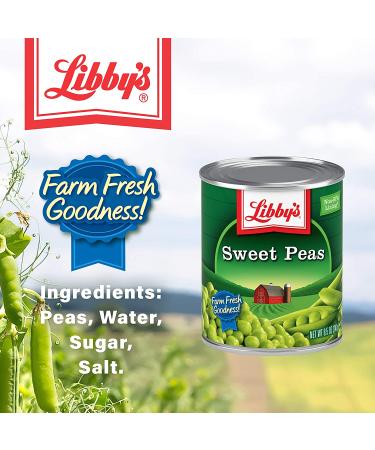 Libby's Sweet Peas - Tender & Succulent with Sweet Nutty Flavor - Creamy Smooth, Farm Fresh Goodness - 8.5 oz (Pack of 12) - No Preservatives - Buy Online on SooperMarket.com