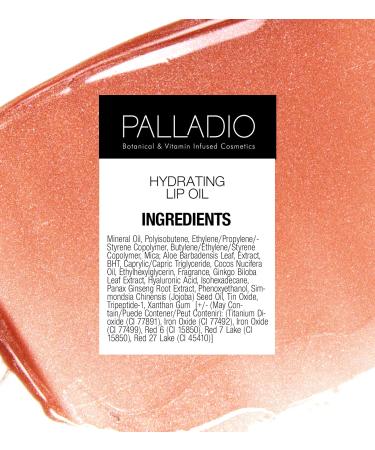 Palladio Hydrating Lip Oil with Hyaluronic Acid | Non-Sticky & Vegan Liquid Lipstick for Moisture-Rich Lips | Tinted Sheer Color & Subtle Shine | Cruelty-Free | 0.13 Oz (BLING) - Buy Online on SooperMarket.com