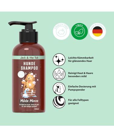 Jack & the Tub Dog Shampoo Mild Mint 500 ml - Nourishing Dog Shampoo with Conditioner & Refreshing Mint Scent for All Breeds | International Shipping - Buy Online on SooperMarket.com