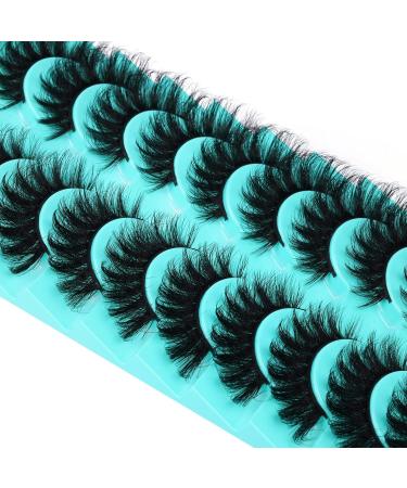 Goddenus E-Cat Eye 8D Full Dramatic False Eyelashes 10 Pairs 18MM Wispy D Curl - Fluffy Mink Strip Pack for Extension-like Look - Buy Online on SooperMarket.com