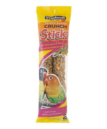 Vitakraft Lovebird Whole Grains & Honey Treat Sticks 2 Pack 5.7 Ounce Honey Sticks 5.7-Ounce