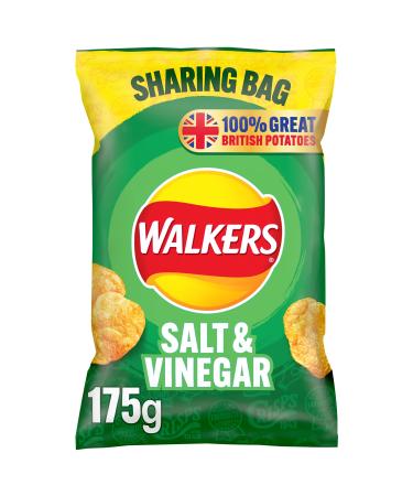 Walkers Salt and Vinegar Sharing Crisps 175g Single