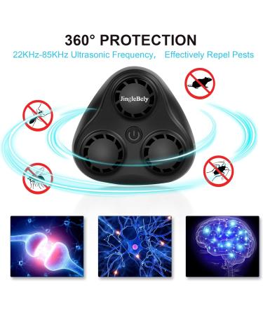 Jinglebely Ultrasound Mouse Defense - Effective Pest Control for Mice Cockroaches Rats and More | Interior Protection up to 200 - Black - Buy Online on SooperMarket.com