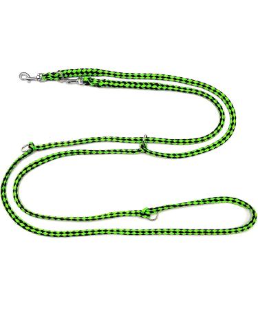 Lightweight & Robust Double Line Dog Leash for Small Dogs up to 15kg - 2.80m Adjustable Black-Neon Green - Buy Online on SooperMarket.com