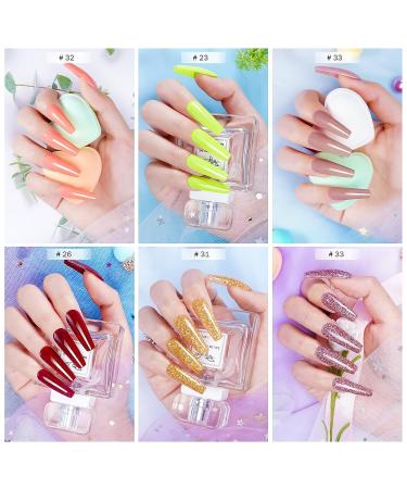 Wakaniya Dip Powder Nail Kit - 20 Colors Glitter Starter Kit for Beginners | Nail Dipping Powder Set with Activator, Top Coat, Base | Professional DIY Nail Art - Buy Online on SooperMarket.com