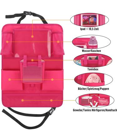 Toniebox Car Organiser - Pink Seat Back Holder with Tablet & Headphones Hook | UK Kids Toy Storage Case for Tonies Characters - Buy Online on SooperMarket.com