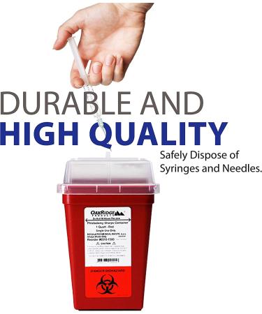 OakRidge Products 1 Quart Size (Pack of 10) Sharps Disposal Container - Safe and Convenient Solution - Buy Online on SooperMarket.com