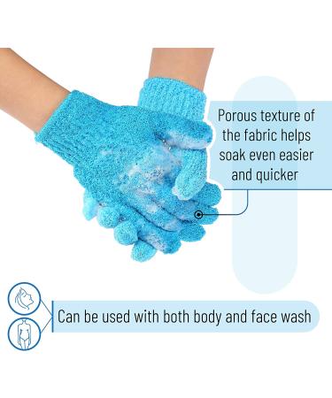 Slick Exfoliating Gloves 4 Pcs - Skin Exfoliator & Shower Scrub Gloves for Women - Buy Online on SooperMarket.com