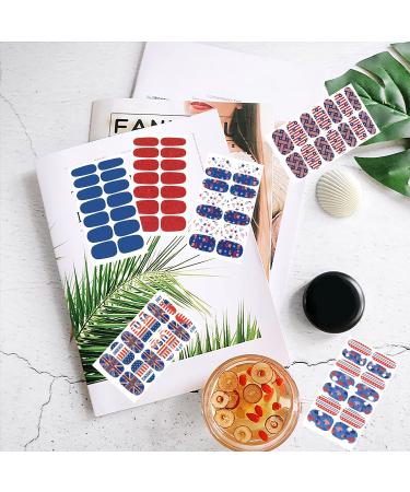 JERCLITY 4th of July Nail Wraps - Patriotic American Flag Nail Strips with Nail File - Buy Online on SooperMarket.com