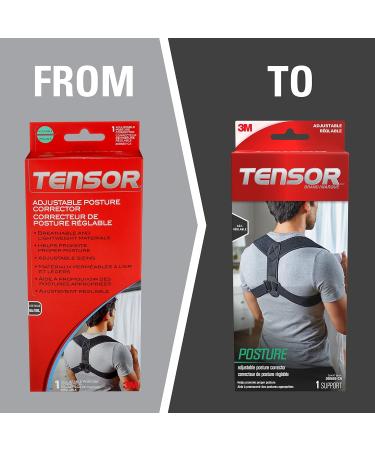 Tensor Posture Corrector Adjustable Back Support for Women and Men Helps Promote Proper Posture Black - Buy Online on SooperMarket.com