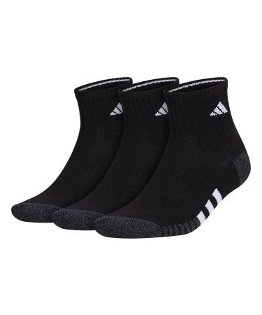 adidas Men's Cushioned 3.0 3-Pack Quarter Large Black/Onix Grey/White