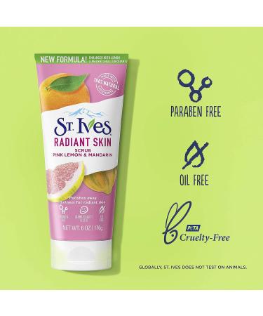 St. Ives Radiant Skin Face Scrub - Pink Lemon and Mandarin Orange 6 oz - Buy Online on SooperMarket.com