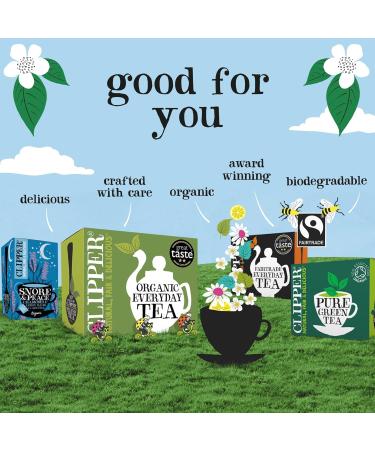 Clipper Organic Pure Green Tea Bags | Box of 40 Teabags | Organic Tea for Home & Office | Eco-Conscious Fair Trade Tea | Natural Unbleached Plant-Based Compostable & Biodegradable Tea Bags - Buy Online on SooperMarket.com