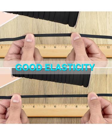 Coopay 200 Yards Length 1/4 Width Elastic Cord, 2 Rolls - 100 Yards/Roll, Heavy Stretch Elastic Spool Knit for Sewing, Black and White 1/4 Inch - Buy Online on SooperMarket.com