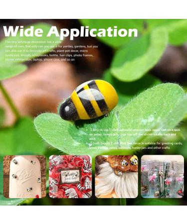 Lxnoap Mini Wooden Bees - 100 Pack Adhesive Embellishments for DIY Crafts and Scrapbooking - Buy Online on SooperMarket.com