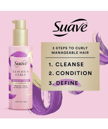Suave Pink Luscious Curls Styling Cream - Curl Defining Cream 4.75 oz - Buy Online on SooperMarket.com