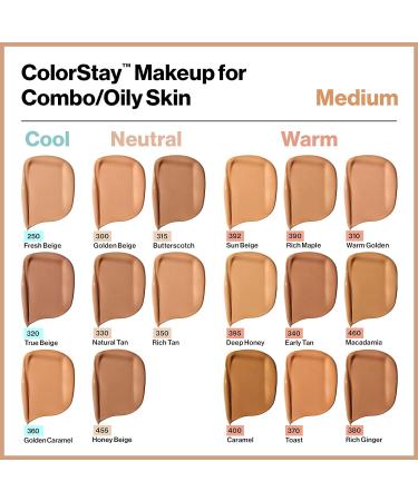 Revlon Colorstay Liquid Foundation Makeup for Combination/Oily Skin SPF 15 - Dune (295) 30 ml - Matte Finish - Longwear Formula - Pack of 1 - Buy Online on SooperMarket.com