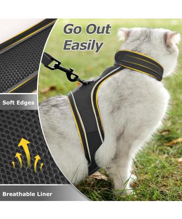 HEYWEAN Cat Harness and Leash Set - Escape Proof Kitten Harness for Outdoor Walking - Adjustable and Reflective - Dark Grey - Sizes S, M, L - Buy Online on SooperMarket.com