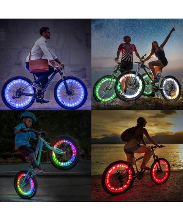 DLY LED Bike Wheel Lights 2Pcs - Waterproof Colorful Tire Lights for Night Riding - Fun Birthday Gift for Kids & Adults - Super Bright Wheelchair Light - Buy Online on SooperMarket.com