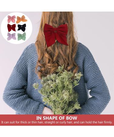 KALLORY 6 Pieces Big Satin Bow Hair Clip Ribbon Bowknot Barrettes Vintage Bow Alligator Clips for Girls - Buy Online on SooperMarket.com