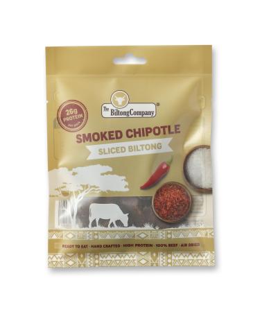Smoked Chipotle Sliced Biltong 1 x 50g (50g) Natural Spicy Beef Biltong by The Biltong Company High in Protein & Keto Diet-Approved Lean Biltong Spiced Meat Snack Like Jerky Smoked Chipotle Flavour 50 g (Pack of 1)