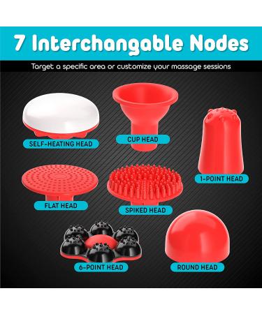 Handheld Back Massager with Heat - Cordless Electric Percussion Full Body Massager - Buy Online on SooperMarket.com