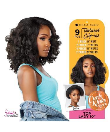 Sensationnel Clip in Top Lady - 10 inch Textured 9 Piece Pack for Volume - CK&CO Protective Style (1B) - Buy Online on SooperMarket.com