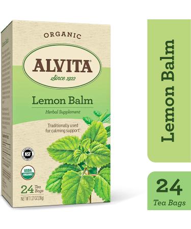 Alvita Organic Lemon Balm Herbal Tea - 24 Premium Tea Bags for Lemony Flavor & Aroma - Buy Online on SooperMarket.com