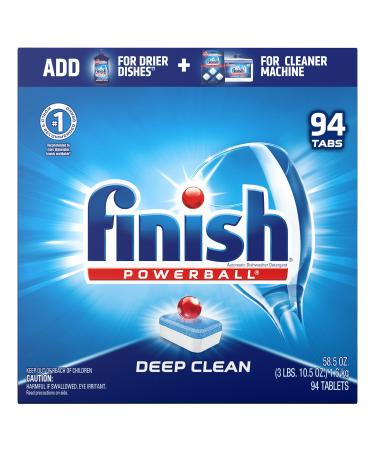 Finish All In 1 Dishwasher Detergent - Powerball - Dishwashing Tablets - Dish Tabs Fresh Scent 94 Count Each