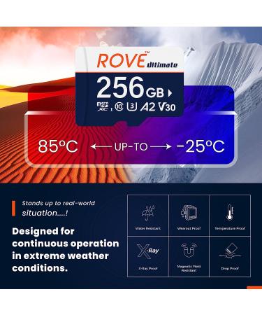 ROVE Ultimate Micro SD Card 256GB Memory Card with USB 3.2 Type C Reader | 170MB/s | C10 U3 V30 for Dash Cam Android Smartphones Tablets Games - Buy Online on SooperMarket.com