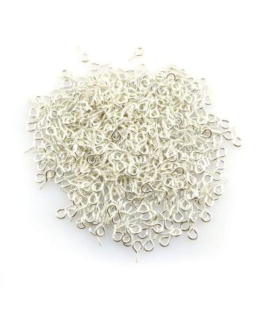 Tegg Screw Eye Pin 500PCS Silver Mini Eye Hooks Bail Peg Sets for DIY Jewelry Making 5x10mm