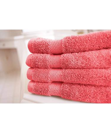 Cotton & Calm Exquisitely Fluffy 100% Cotton Wash Cloths Set - 12 Pack Coral Washcloths - 13x13 inches Face Towel for Hand, Gym & Spa - Buy Online on SooperMarket.com