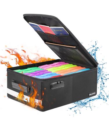 Photo Storage Box with Lock BALAPERI Fireproof Photo Organizer Box with 16 Multi-Colored 4 x 6 Photo Organizer Cases Collapsible Picture Storage Box with Handle for Albums Stickers Stamps Cards 14 x 10.4 x 5.5(16 ...