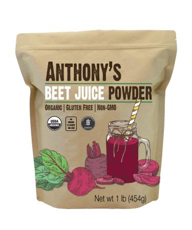 Anthony's Organic Beet Root Juice Powder, 1 lb, Gluten Free, Non GMO, Vegan Friendly 1 Pound (Pack of 1)