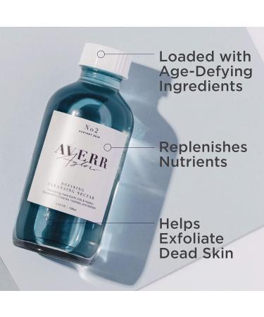 Averr Aglow Refining Cleansing Nectar | Rinseless Anti-Aging Natural Facial Cleanser & Makeup Remover for Fine Lines & Dark Spots - Buy Online on SooperMarket.com