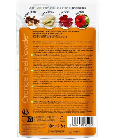 Davis Finest Orange Peel Powder 100g Organic Pure & Natural Face Mask Skin Care Facials Oil Control Brightening Cleansing Exfoliating - Buy Online on SooperMarket.com