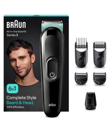 Braun All-in-One Style Kit Series 3 MGK3421 6-in1 Everyday Grooming Kit for Men for Beard Trimming Hair Clipping & More Beard Trimmer with Ultra-Sharp Blade Washable Heads & Combs