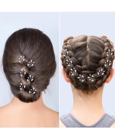 12-Piece Bridal Hair Pins Set - Pearl Crystal Hair Accessory for Wedding Party - Perfect for Bride, Bridesmaids, Flower Girls - Buy Online on SooperMarket.com
