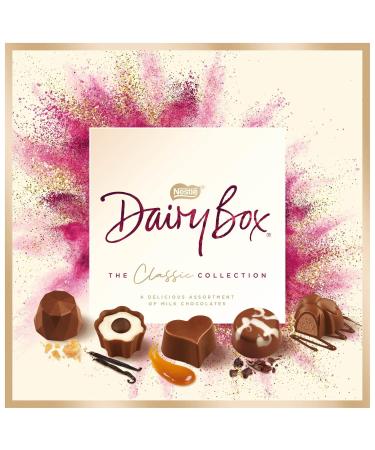 Dairy Box 326g - Classic Collection Dairy Box - Delicious Assortment Of Milk Truffles And Pralines - Delicious Special For Easter Tasty And Twisty Treat Gift Hamper - Christmas Birthday