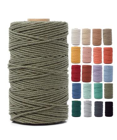 GANXXET Bay Leaf Color Macrame Cotton Cord 2mm 3 ply Recycled | 3 Strands x 480 Feet / 160 Yards | Cord for DIY Macrame and Crafts  Wall Hangings  Plant Hangers  Coasters