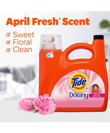Tide Plus Downy Liquid Laundry Detergent - April Fresh Scent HE Compatible 94 Loads 132 fl oz | International Shipping Available - Buy Online on SooperMarket.com