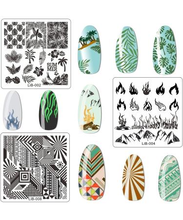 JEEWHEET 12pcs Nail Stamping Templates Plate Set for Nail Art - Summer Rose, Flower, Animal, Mandala, Mermaid, Christmas Designs - Includes Scraper, Silicone Stamper, Storage Bag - Stamping Plates - Buy Online on SooperMarket.com