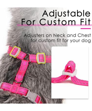 ThinkPet No-Pull Dog Harness & Leash Set | Breathable Adjustable Safety Harness for Small Medium & Large Dogs | Reflective & Padded Control Harness (Pink/Red) - Buy Online on SooperMarket.com