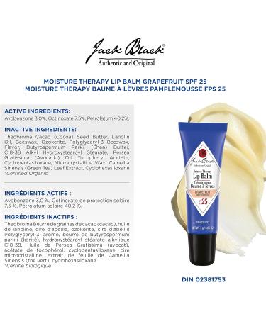 Jack Black Moisture Therapy Lip Balm SPF 25 Grapefruit - Buy Online on SooperMarket.com